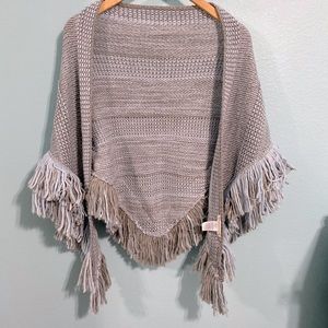 Rebecca Minkoff blue knitted shawl scarf